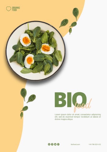 Bio food flyer template with photo Free Psd
