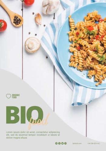 Bio food flyer template with photo Free Psd