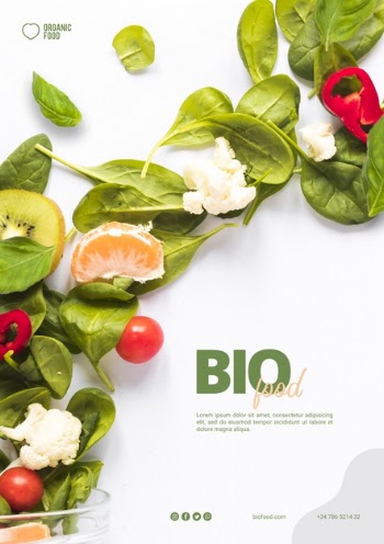 Bio food flyer template with photo Free Psd