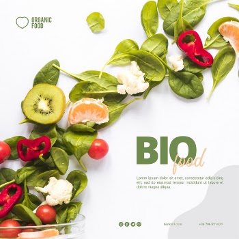 Bio food square banner template Free Psd