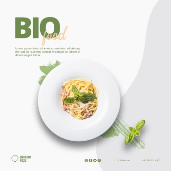 Bio food square banner template Free Psd