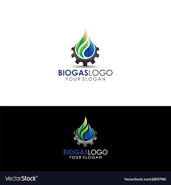 Bio gas control eco gas gear leaf vector image
