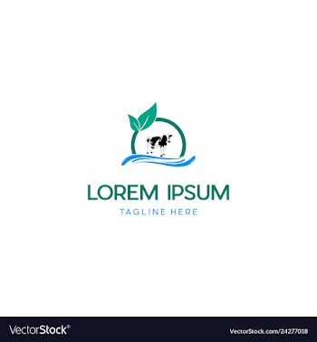 Bio milk farming creative logo design vector image