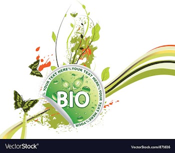 Bio sticker with floral vector image