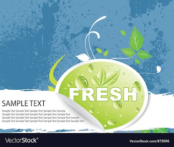 Bio sticker with floral vector image