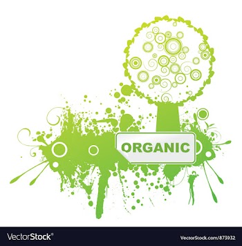 Bio sticker with grunge background vector image