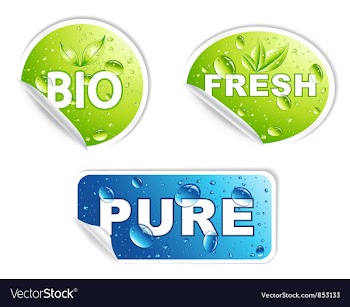 Bio stickers set vector image
