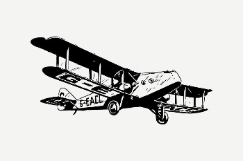 Biplane collage element, vintage illustration | Free PSD Illustration - rawpixel