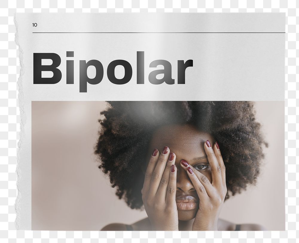 Bipolar newspaper, mental health concept | Free PNG - rawpixel
