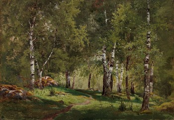 Birch grove, oil painting. Original | Free Photo - rawpixel