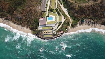 bird's eye view of a beach