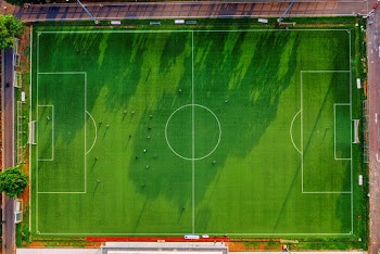 Bird's Eye View Of A Soccer Field