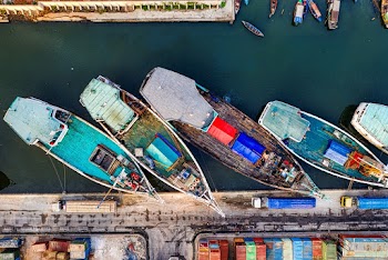 Bird's Eye View Of Canoes