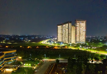 Bird's Eye View Of City During Evening