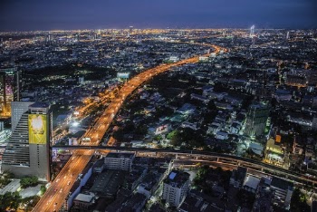 Bird's Eye View Of City During Night