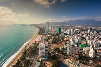 Bird's Eye View Of City Near Ocean