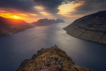 Bird's Eye View Of Lake During Sunset