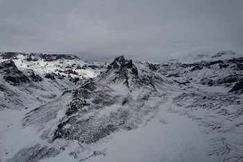 Bird's Eye View Of Snow Capped Mountains