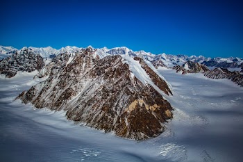 Bird's Eye View Of Snow Capped Mountains