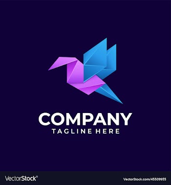 bird 3d logo geometric shape