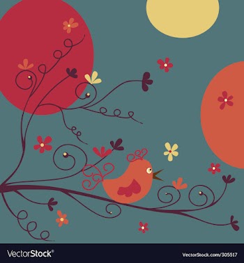 Bird and flowers vector image
