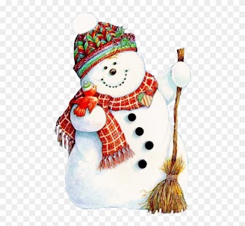 Bird And Snowman - Merry Christmas Snowman