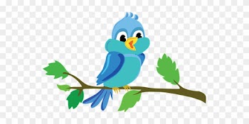 Bird Branch Cute Vector Blue Bird Bird Bir - Bird In A Tree Cartoon