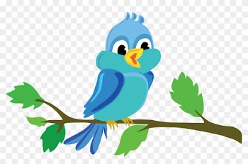 Bird Branch Cute Vector Blue - Bird In A Tree Cartoon