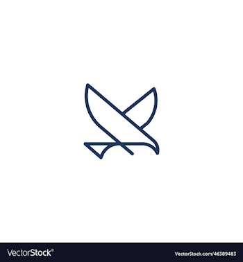 bird eagle hawk line logo design