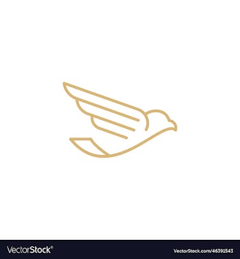 bird eagle hawk line logo design