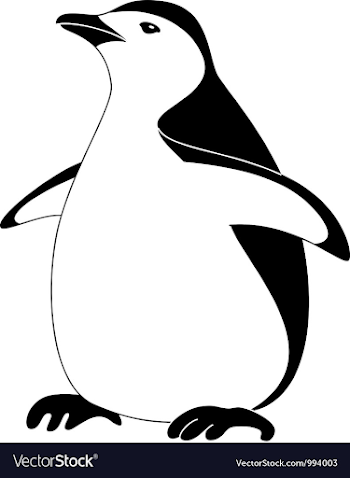 Bird emperor penguin silhouette Royalty Free Vector Image