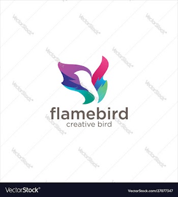 Bird fire flame logo icon design stock vector image