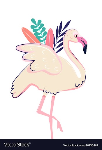 bird flamingo with beige color