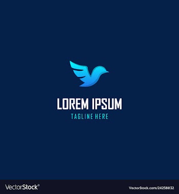 Bird fly media tech logo design vector image