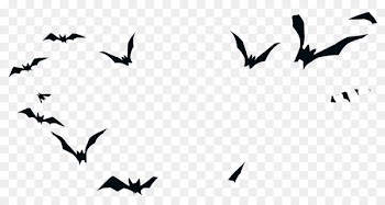 Bird Halloween Silhouette - Black bat 