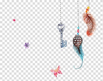 Bird , Hand-painted hanging feather key transparent background PNG clipart