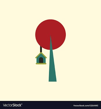 Bird house on tree vector image