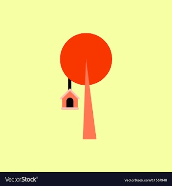 Bird house on tree vector image