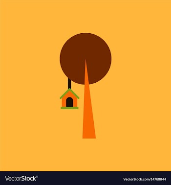 Bird house on tree vector image