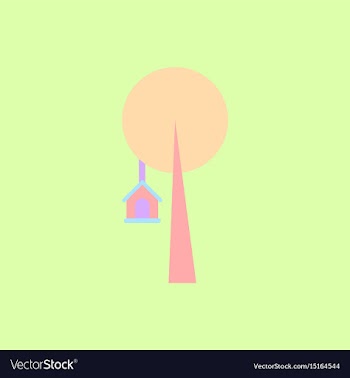 Bird house on tree vector image
