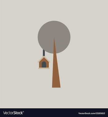 Bird house on tree vector image