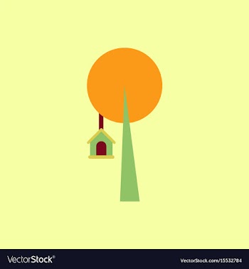 Bird house on tree vector image