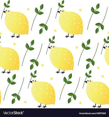 bird in the form of a lemon with a green branch