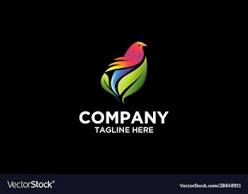 bird leaf colorful logo