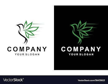 bird leaf icon monoline art outline