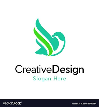 Bird leaf naturally creative business logo vector image