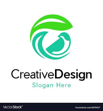 Bird leaf naturally creative business logo vector image
