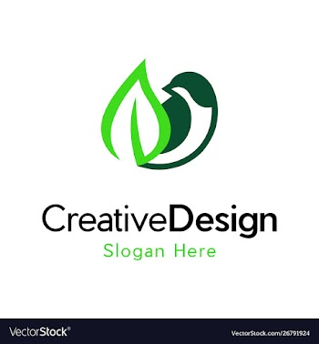 Bird leaf naturally creative business logo vector image