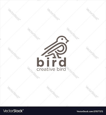 Bird logo icon line art outline template vector image
