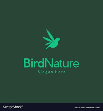 Bird nature leaf logo design vector image
